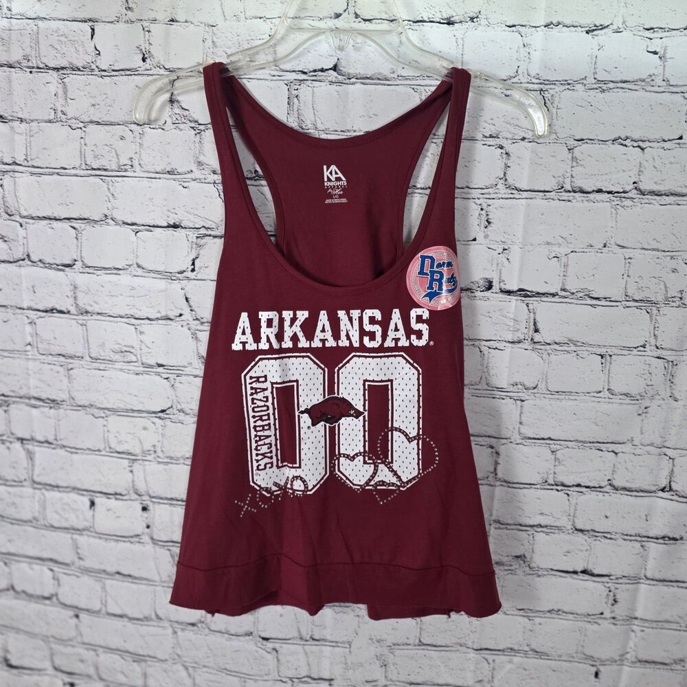 Arkansas Razorbacks Women's Largeโ Red Embroidered Rhinestone Tank Top